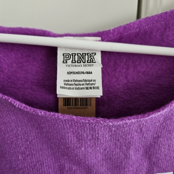PINK Fleece Cropped Sweatshirt - Picture 6 of 7